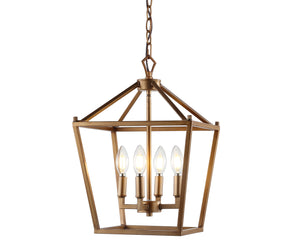 Pagoda 4-Bulb Lantern Metal LED Pendant