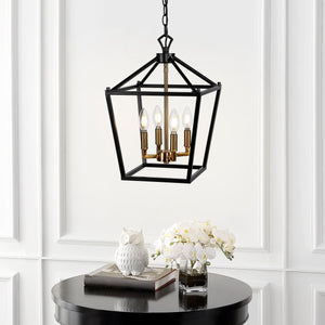 Pagoda 4-Bulb Lantern Metal LED Pendant