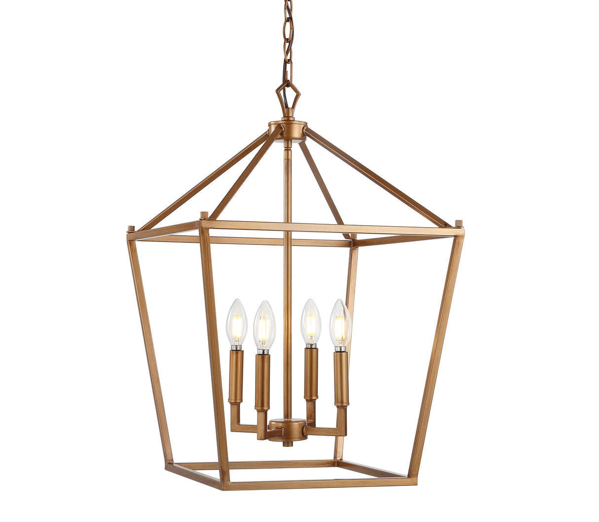 Pagoda 4-Bulb Lantern Metal LED Pendant
