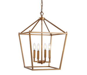 Pagoda 4-Bulb Lantern Metal LED Pendant