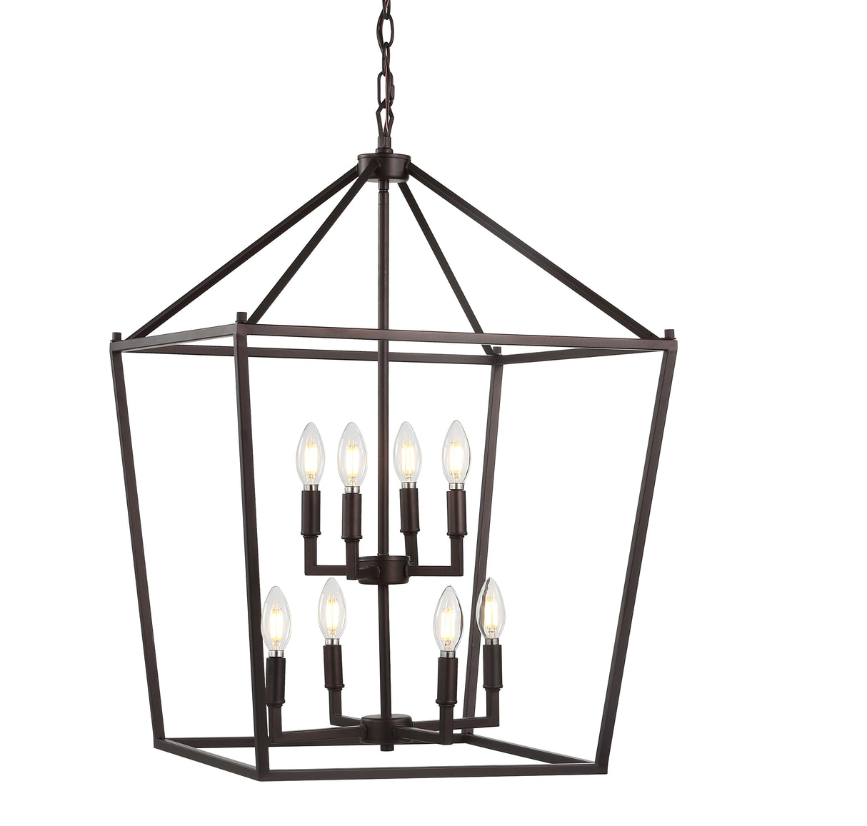 Pagoda-8-Bulb-Lantern-Metal-LED-Pendant-Pendants