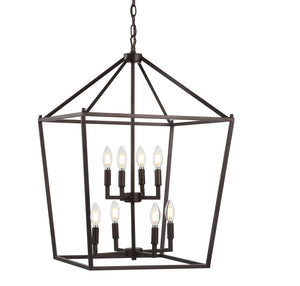 Pagoda-8-Bulb-Lantern-Metal-LED-Pendant-Pendants