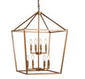 Pagoda 8-Bulb Lantern Metal LED Pendant