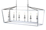Pagoda Linear 6-Bulb Lantern Metal LED Pendant