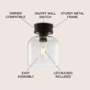 Domenic Metal/Glass LED Flush Mount