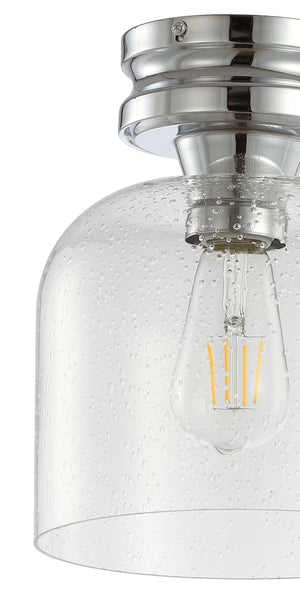 Domenic Metal/Seeded Glass LED Flush Mount