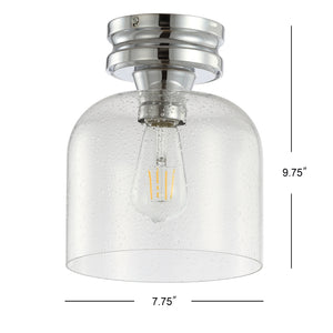 Domenic Metal/Seeded Glass LED Flush Mount