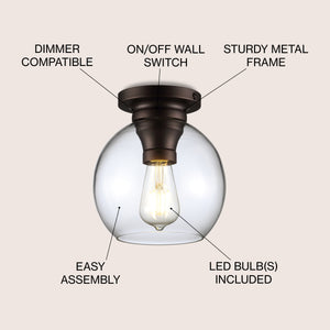 Atlas Metal/Glass LED Flush Mount