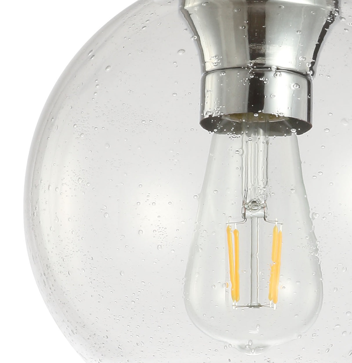 Atlas Metal/Seeded Glass LED Flush Mount