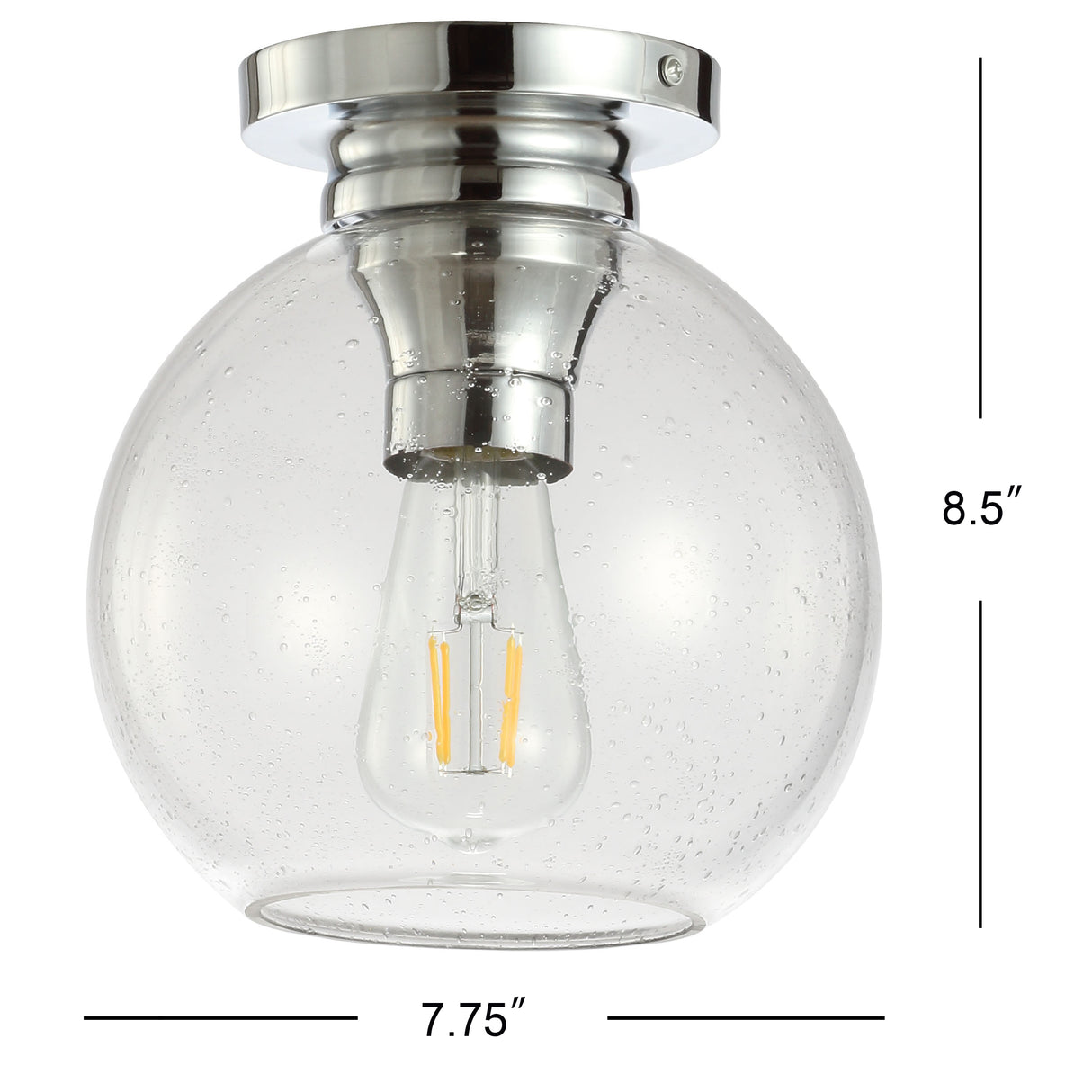Atlas Metal/Seeded Glass LED Flush Mount