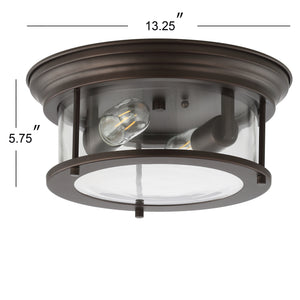 Lauren 2-Light Metal/Glass LED Flush Mount