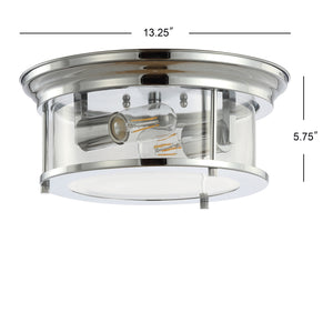 Lauren 2-Light Metal/Glass LED Flush Mount