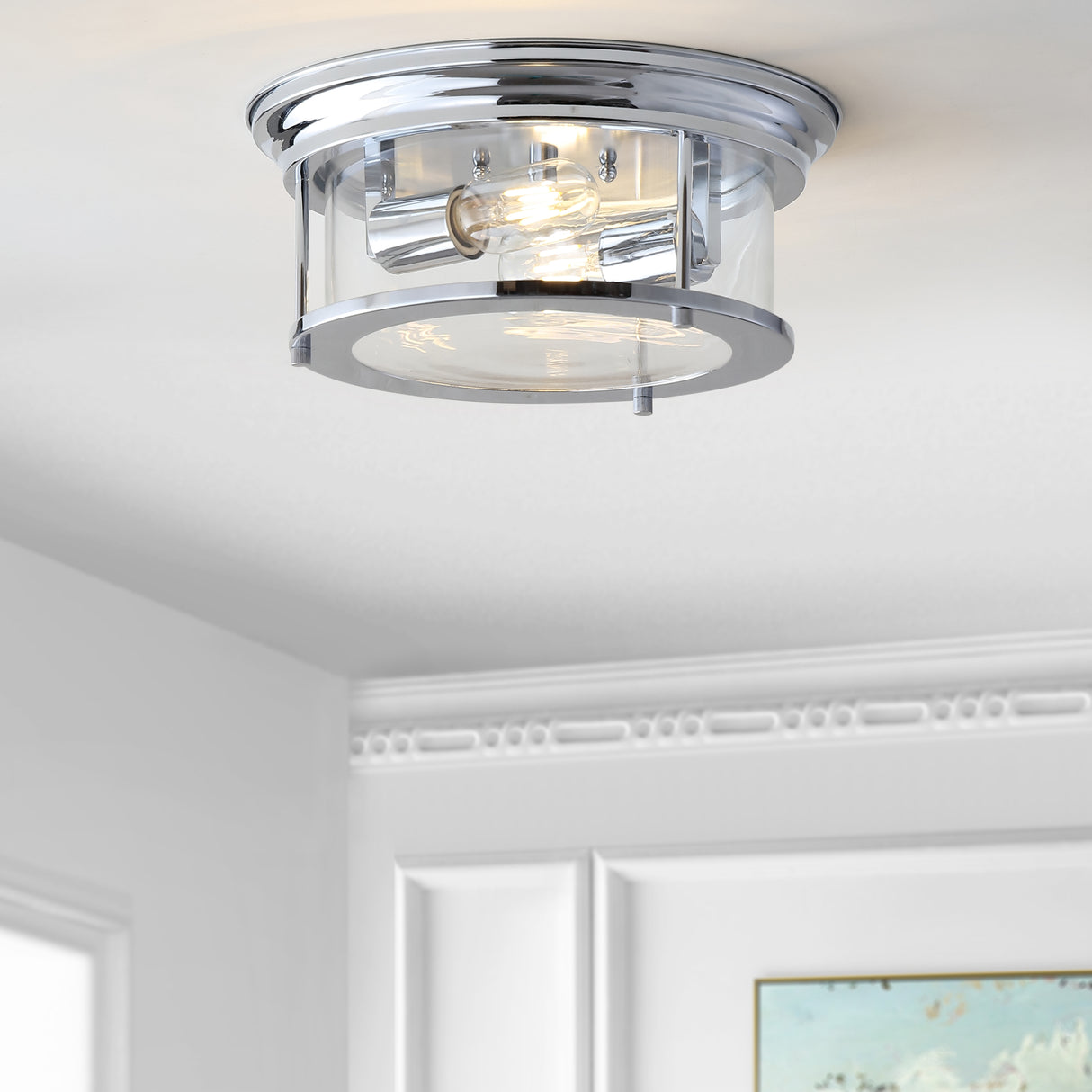 Lauren 2-Light Metal/Glass LED Flush Mount