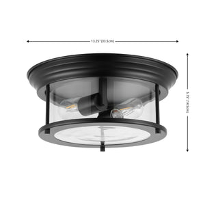 Lauren 2-Light Metal/Glass LED Flush Mount