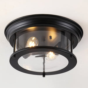 Lauren 2-Light Metal/Glass LED Flush Mount