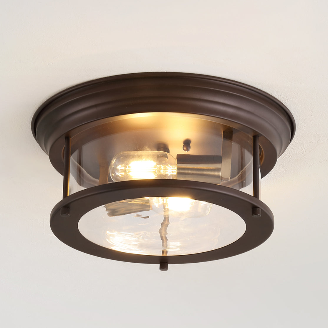 Lauren 2-Light Metal/Glass LED Flush Mount