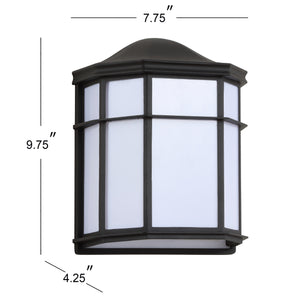 Henry Outdoor Frosted Acrylic/Metal Integrated LED Wall Sconce
