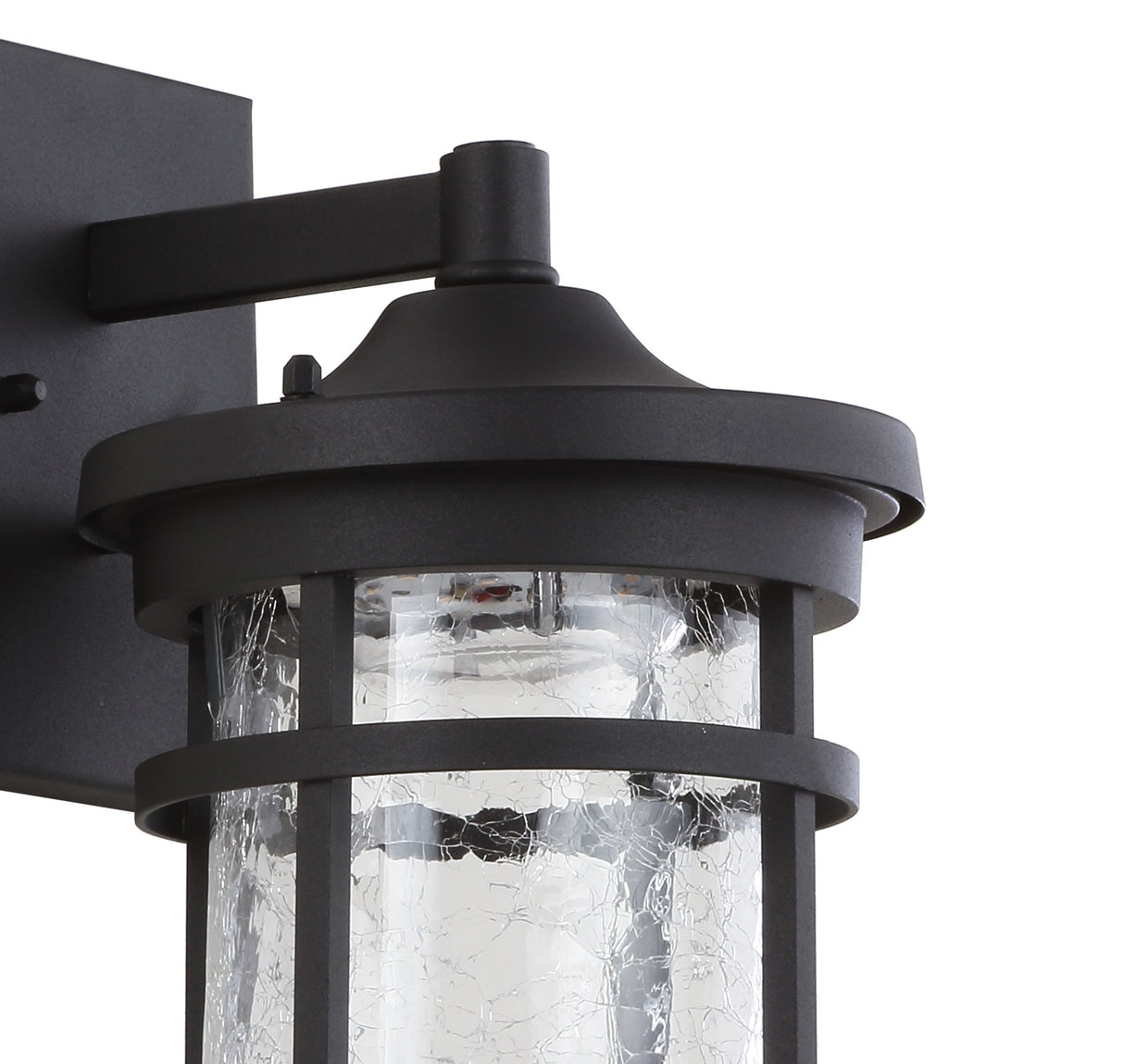 Campo Outdoor Wall Lantern Crackled Glass/Metal Integrated LED Wall Sconce