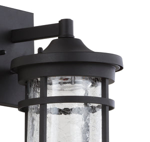 Campo Outdoor Wall Lantern Crackled Glass/Metal Integrated LED Wall Sconce
