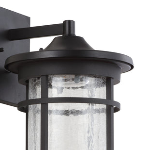 Porto Outdoor Wall Lantern Crackled Glass/Metal Integrated LED Wall Sconce