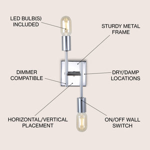 Turing 2-Light Metal LED Wall Sconce
