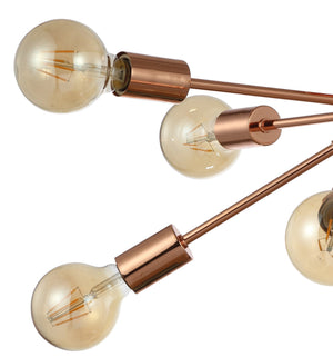 Copper 8-Light Sputnik Metal LED Flush-Mount