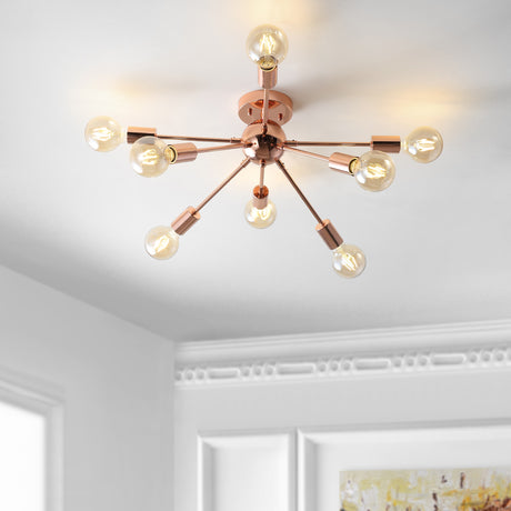 Copper-8-Light-Sputnik-Metal-LED-Flush-Mount-Flush-Mounts