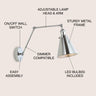 Rover Adjustable Arm Metal LED Wall Sconce
