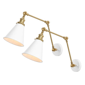 Rover Classic Industrial Metal Adjustable Arm LED Wall Sconce (Set of 2)