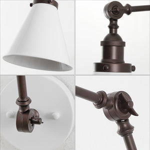 Rover Classic Industrial Metal Adjustable Arm LED Wall Sconce (Set of 2)