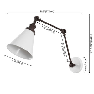 Rover Classic Industrial Metal Adjustable Arm LED Wall Sconce (Set of 2)