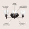 Marais 3-Light Metal/Glass LED Vanity