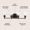 Marais 4-Light Metal/Glass LED Vanity
