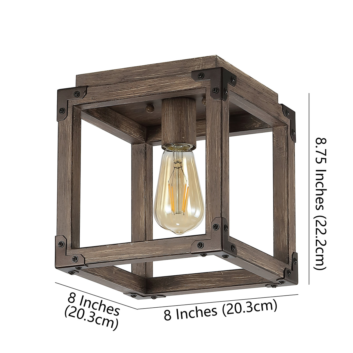 Magnolia Iron Rustic Farmhouse LED Flush Mount