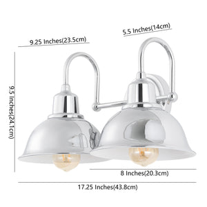 Frisco 2-Light Farmhouse Industrial Iron LED Vanity