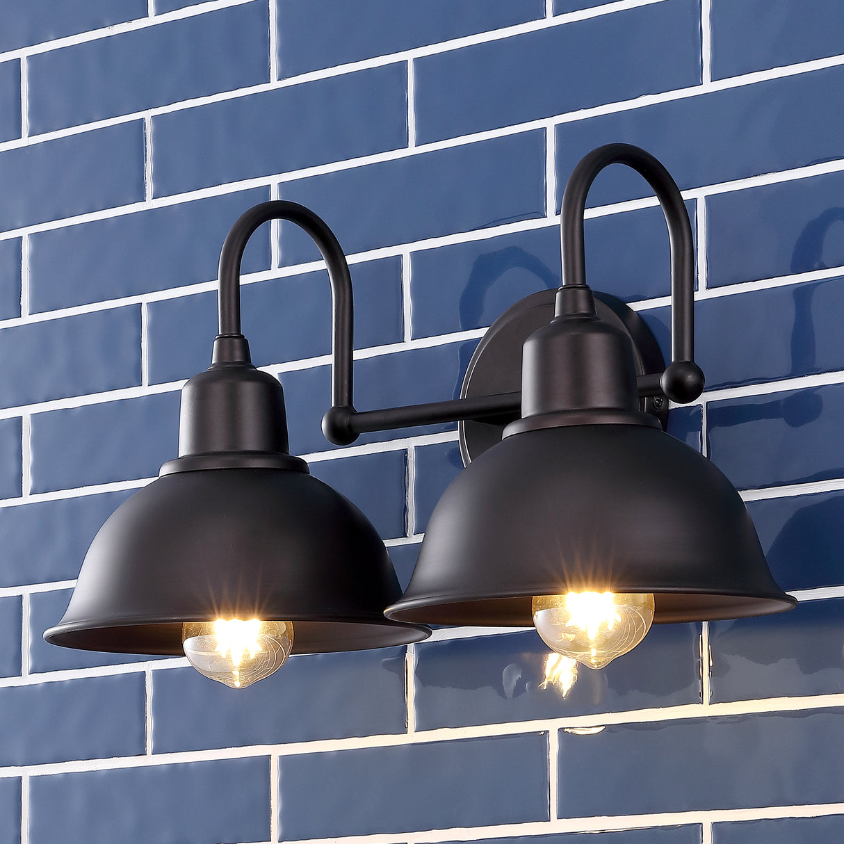 Frisco 2-Light Farmhouse Industrial Iron LED Vanity