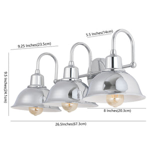Frisco 3-Light Farmhouse Industrial Iron Shade Vanity