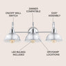 Frisco 3-Light Farmhouse Industrial Iron Shade Vanity