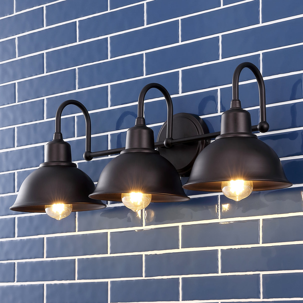 Frisco 3-Light Farmhouse Industrial Iron Shade Vanity