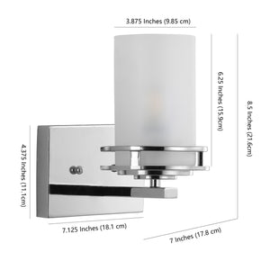 Fairfax 1-Light Metal/Frosted Glass Contemporary Glam LED Vanity Light
