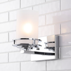 Fairfax 1-Light Metal/Frosted Glass Contemporary Glam LED Vanity Light