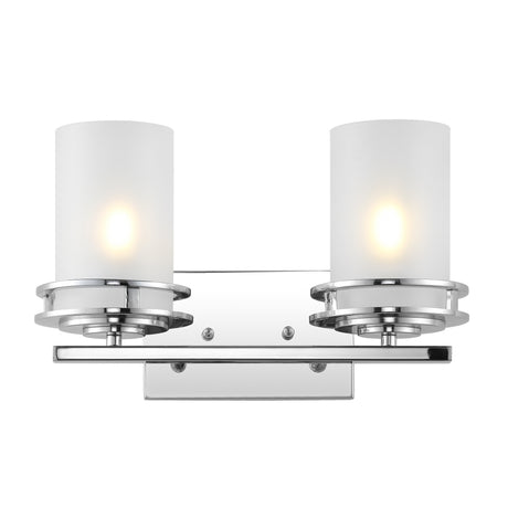 Fairfax-2-Light-Metal/Frosted-Glass-Contemporary-Glam-LED-Vanity-Light-Bathroom-Vanity-Lights