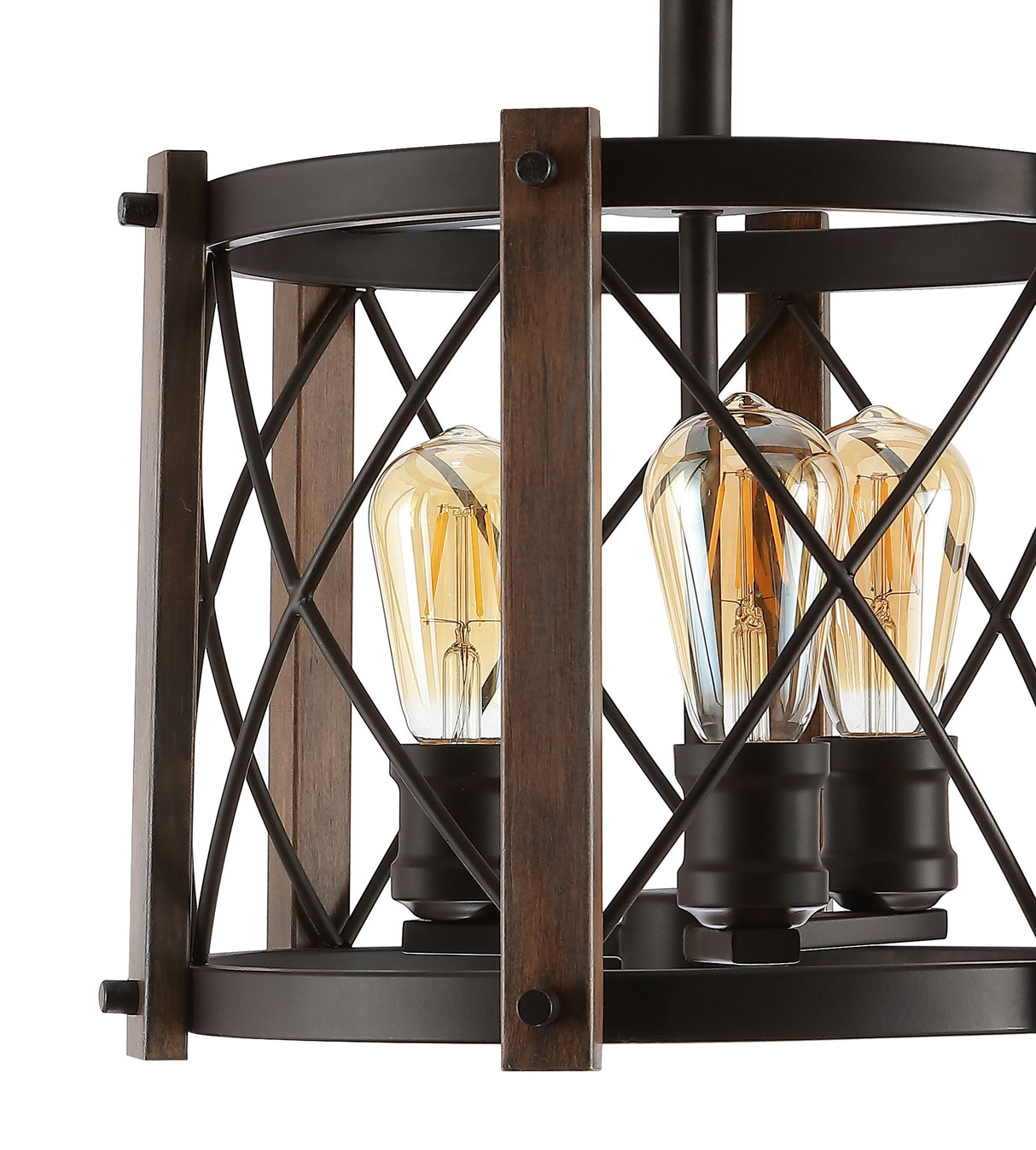 Ferme 3-Light Iron Rustic Farmhouse LED Flush Mount