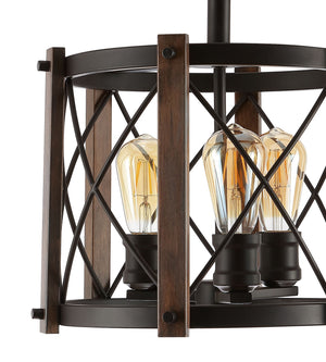Ferme 3-Light Iron Rustic Farmhouse LED Flush Mount