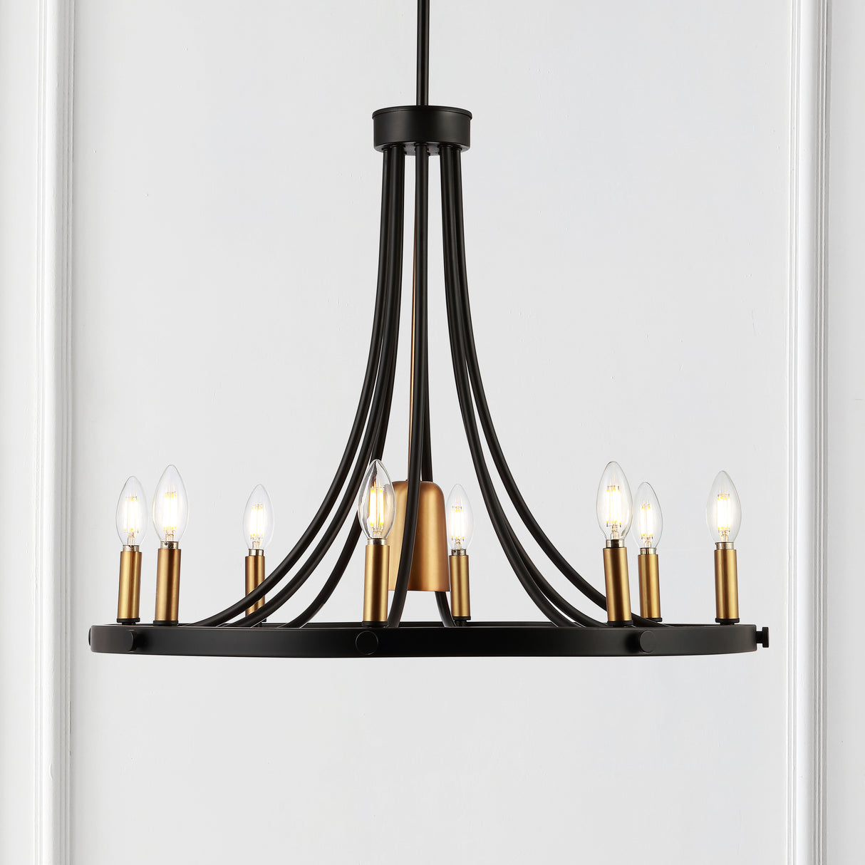 Urbanna 9-Light Adjustable Iron Transitional Modern LED Chandelier