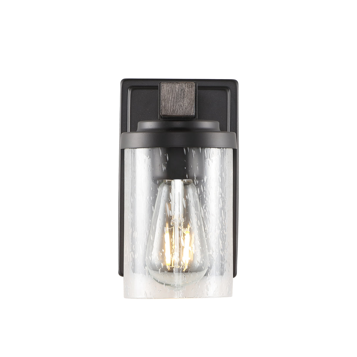 Bungalow-1-Light-Iron/Seeded-Glass-Rustic-Farmhouse-LED-Vanity-Light-Bathroom-Vanity-Lights