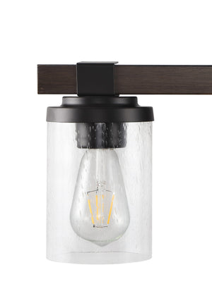 Bungalow 3-Light Iron/Seeded Glass Rustic Farmhouse LED Vanity Light