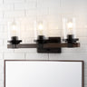 Bungalow-3-Light-Iron/Seeded-Glass-Rustic-Farmhouse-LED-Vanity-Light-Bathroom-Vanity-Lights