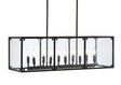 Paysan-Linear-10-Light-Adjustable-Iron/Seeded-Glass-Rustic-Farmhouse-LED-Pendant-Pendants