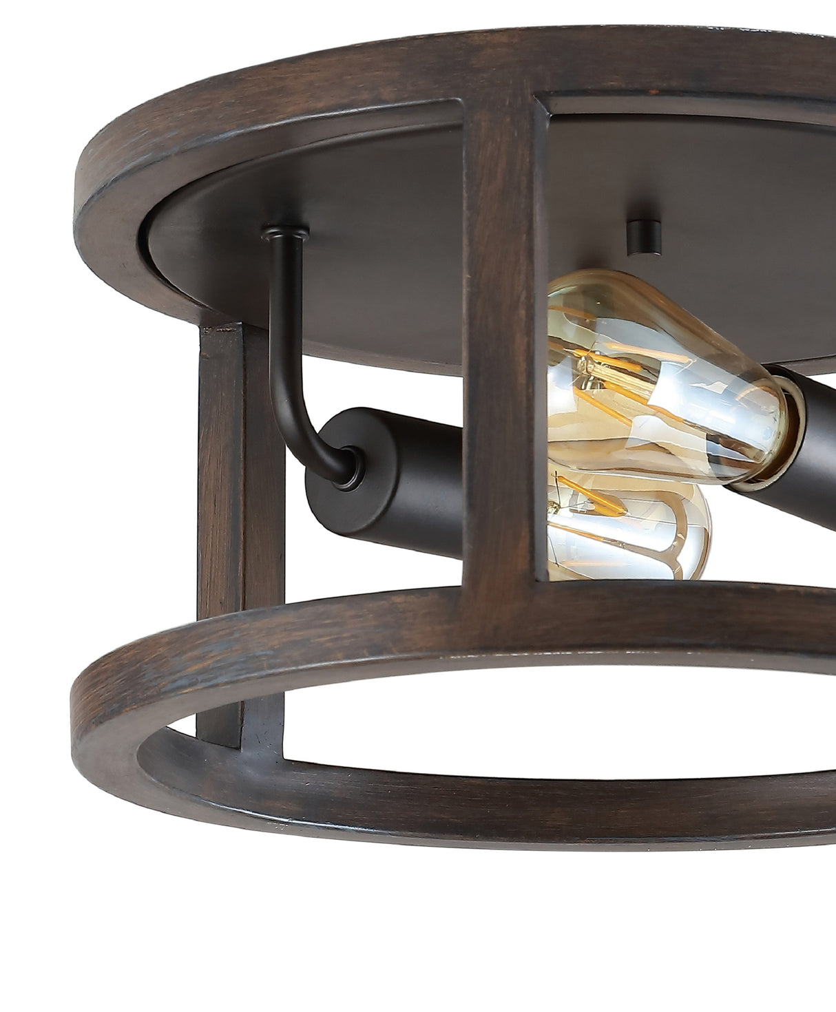 Atelier 2-Light Iron Rustic Industrial LED Flush Mount